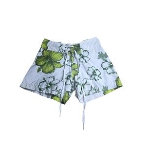 NWOT Board Shorts Boys 4 Floral Hawaiian Cargo Y2K Baggy 100% Polyester